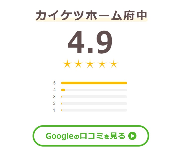Googleの口コミ カイケツホーム 府中