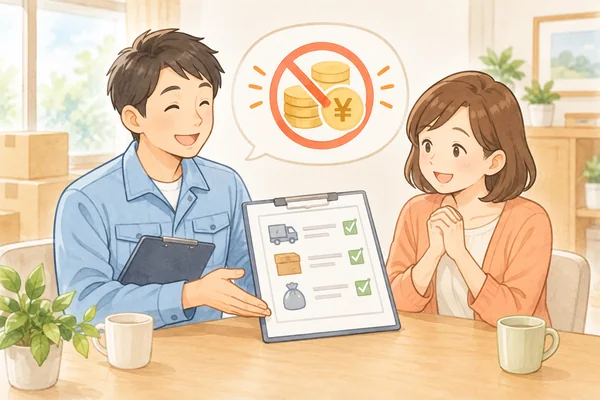 見積り後に追加料金はかかりますかを解説するイラスト