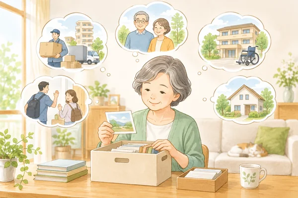 生前整理は何歳くらいから始めるべきですかを解説するイラスト